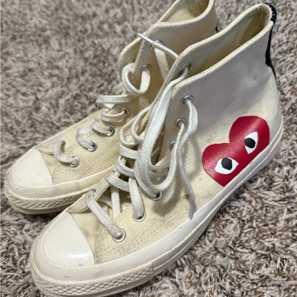 High-Top Sneakers with Red Heart
